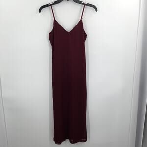 AFRM Maxi Slip Dress Adjustable Strap Burgundy M